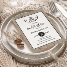 "Hunt is Over" Rustikale Antler Barnwood-Hochzeit