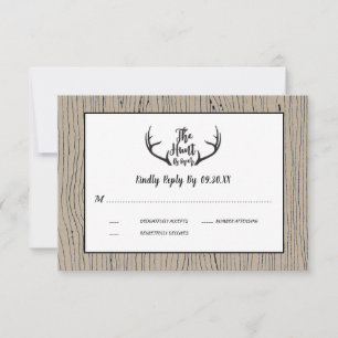 "Hunt is Over" Rustikaler Antler Barnwood Wedding  Einladung