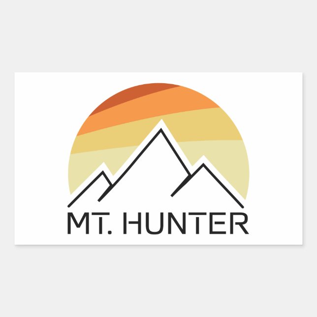 Hunter Alaska Retro Rechteckiger Aufkleber (Vorderseite)
