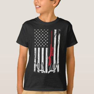 Hunter American Flag USA Jagd Hirsch Geschenk T-Shirt