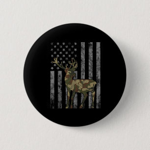 Hunter Camouflage Jagd Buck Elk American F Button
