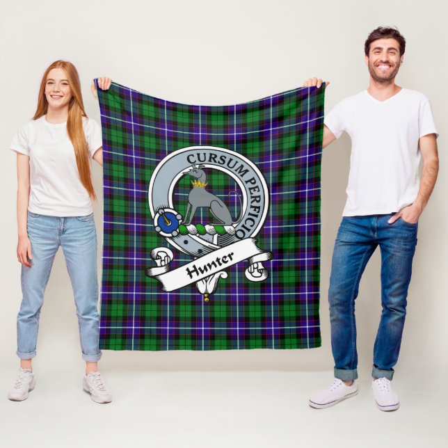 Hunter Clan Abzeichen Tartan Kariert Fleecedecke (Beispiel)