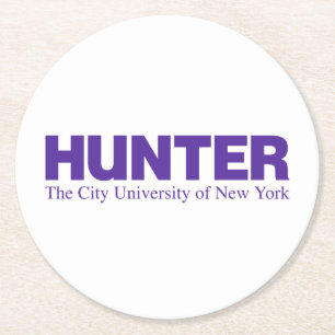 Hunter College CUNY Akademisches Logo Runder Pappuntersetzer