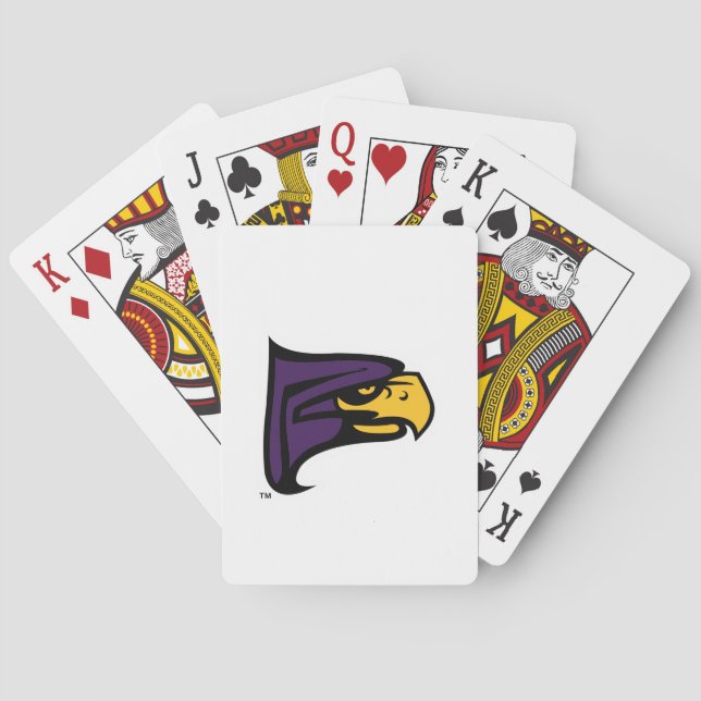 Hunter College Hawk Profil Maskottchen Spielkarten (Rückseite)