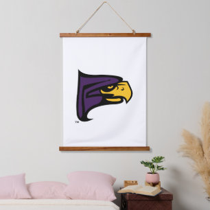 Hunter College Hawk Profil Maskottchen Wandteppich Mit Holzrahmen