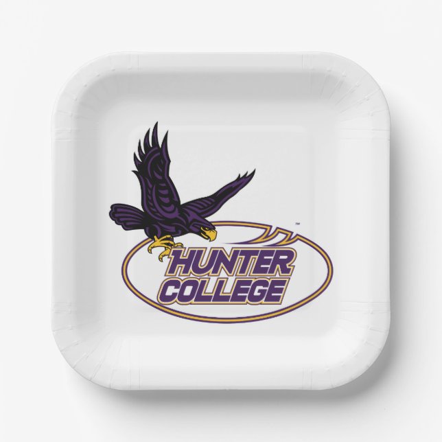 Hunter College Hawks Maskottchen Pappteller (Vorderseite)