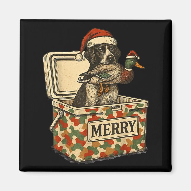 Hunter Dad Christmas Mallard Xmas Duck Lover Women Magnet (Vorne)