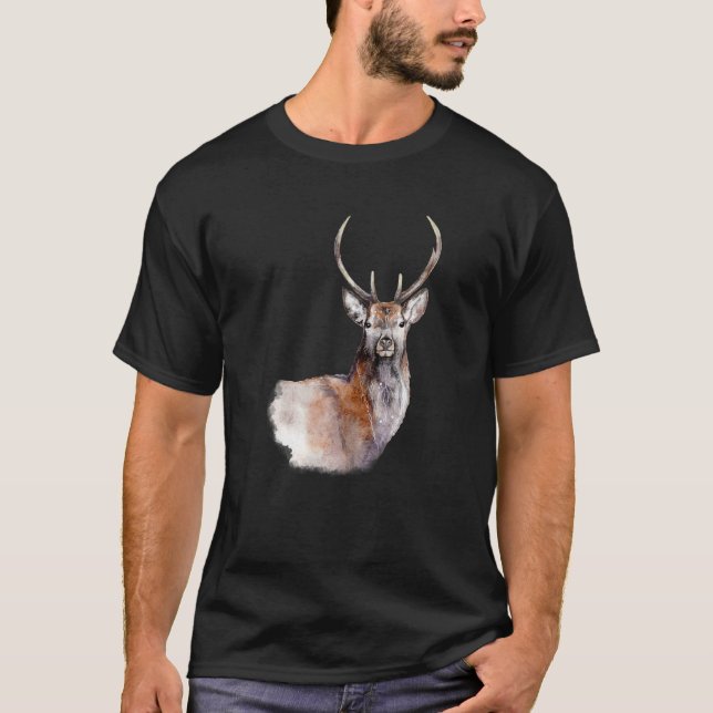 Hunter Deer Olive Hunt Green T-Shirt (Vorderseite)