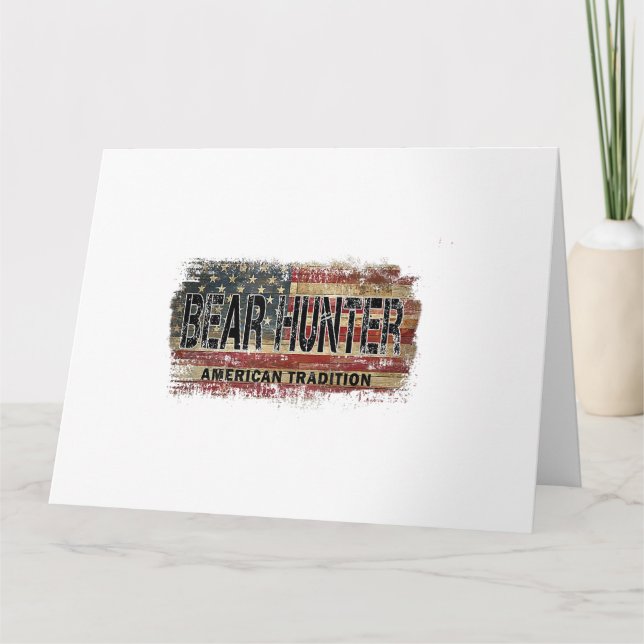 Hunter des amerikanischen FlaggenbärenAmerikanisch Karte (Vorderseite)