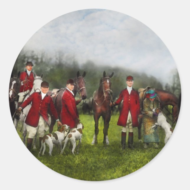 Hunter - Die Fuchsjagd - Tally-ho 1924 Runder Aufkleber (Vorderseite)