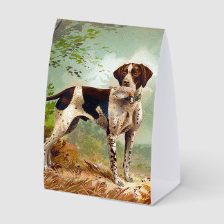 Hunter dog with bird in mouth tischaufsteller