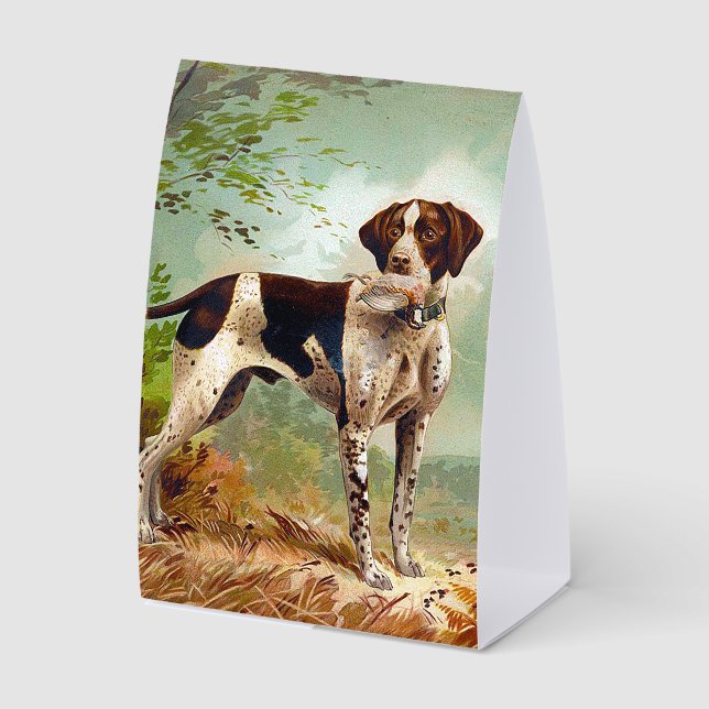 Hunter dog with bird in mouth tischaufsteller  (Vorderseite)