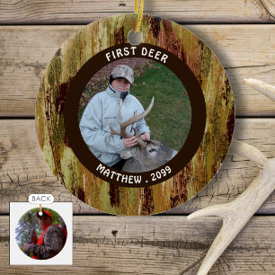 Hunter FIRST DEER Foto Camouflage Personalisiert Keramik Ornament