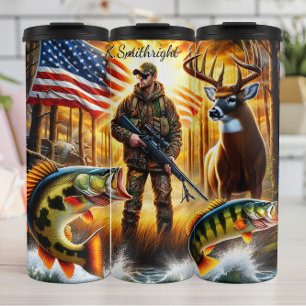Hunter Fish Dee American Flag Thermosbecher