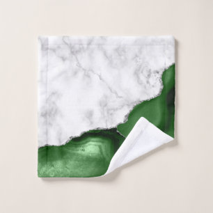 Hunter Green Agate Marbre blanc Parties scintillan