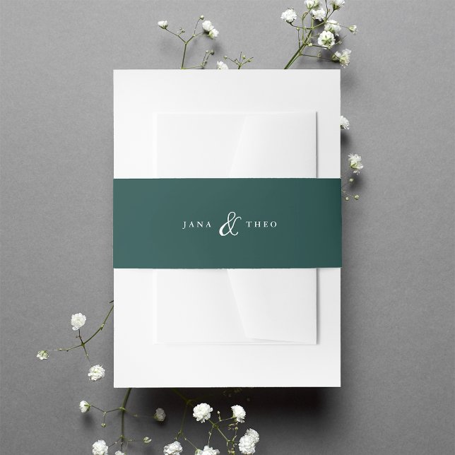 Hunter Green Ampersand Personalisierte Hochzeit Einladungsbanderole (Von Creator hochgeladen)