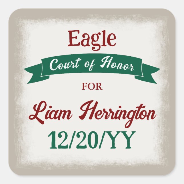 Hunter Green, Burgundy Red Party Favor Sticker (Vorderseite)