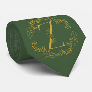 Hunter Green Color Mit Monogramm Trauzeugen Krawatte