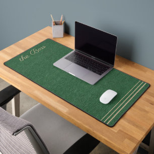 Hunter Green Denim Print, Khaki Accents Schreibtischunterlage