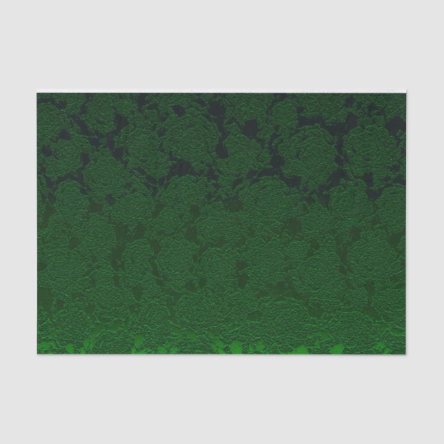 Hunter Green Elegant Sukkulentes Muster Decoupage Seidenpapier (Vorderseite)