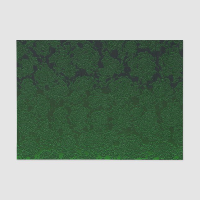 Hunter Green Elegant Sukkulentes Muster Decoupage Seidenpapier (Vorderseite)