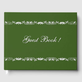 Hunter Green et White Design Livre d'or