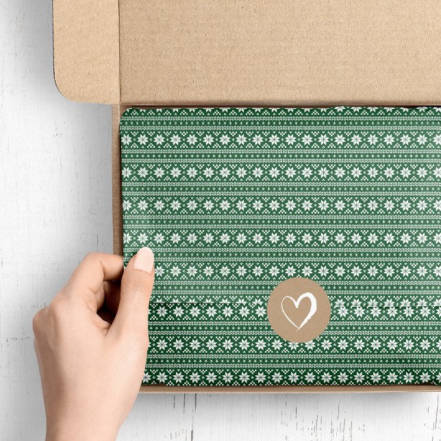 Hunter Green Fair Isle Christmas Sweater Muster Seidenpapier (Von Creator hochgeladen)