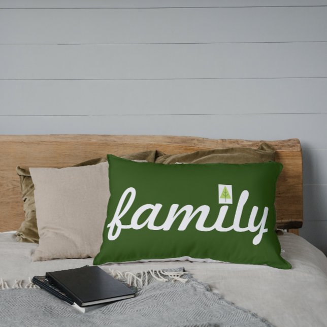 Hunter Green Family Tree Lumbar Pillow Lendenkissen (Von Creator hochgeladen)