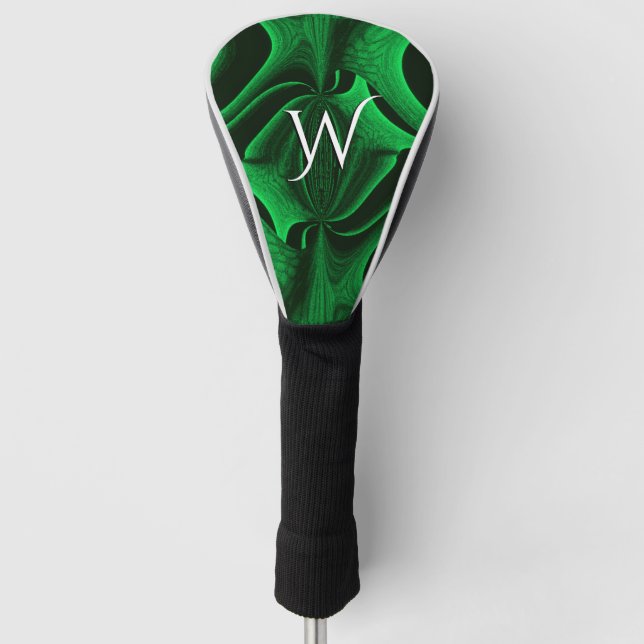 Hunter Green Fraktal Design Personal Golf Headcover (Vorderseite)