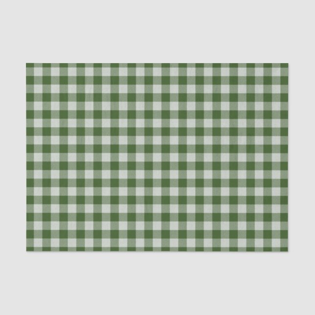 Hunter Green Gingham Kariert Tissue Paper Seidenpapier (Vorderseite)