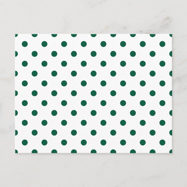 Hunter Green Polka Dots Postkarte (Vorderseite)
