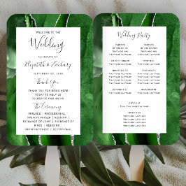 Hunter Green Silver Agate Hochzeitsprogramm Fächer