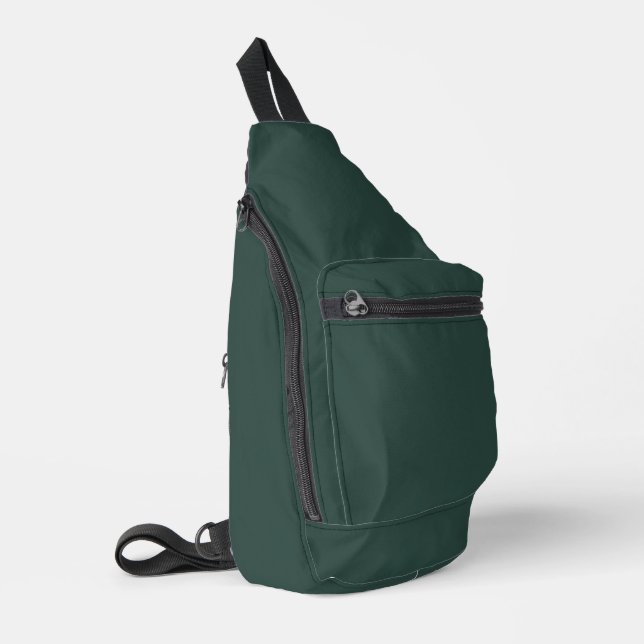 Hunter Green Solid Color Crossbody Bag (Linke Seite)