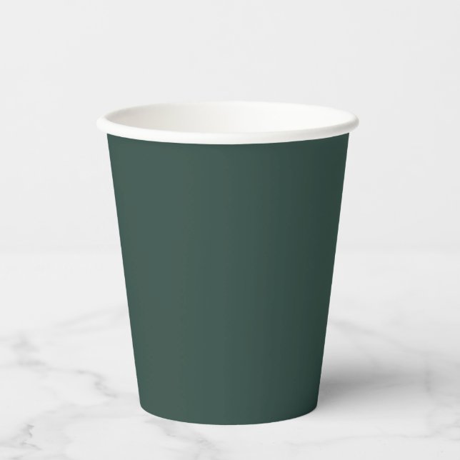 Hunter Green Solid Color Pappbecher (Vorderseite)