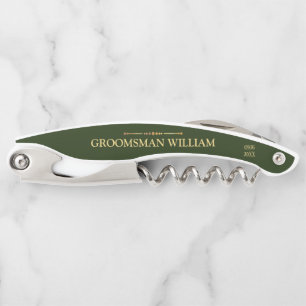 Hunter Green und Gold Kellnermesser