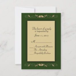 Hunter Green und Gold UAWG RSVP Karte