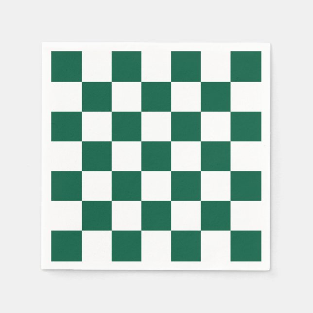 Hunter Green und Weiß Checked Serviette (Vorderseite)