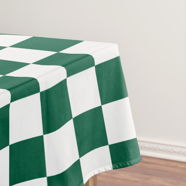 Hunter Green und Weiß Checked Tischdecke (Beispiel)