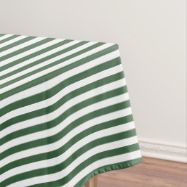 Hunter Green und White Strip Tischdecke