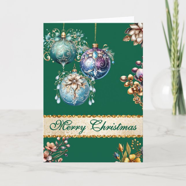 Hunter Green Vintag Ornamente Weihnachten (Vorderseite)