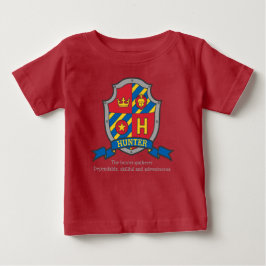 Hunter H Name bedeutet Wappen Ritterschild Baby T-shirt