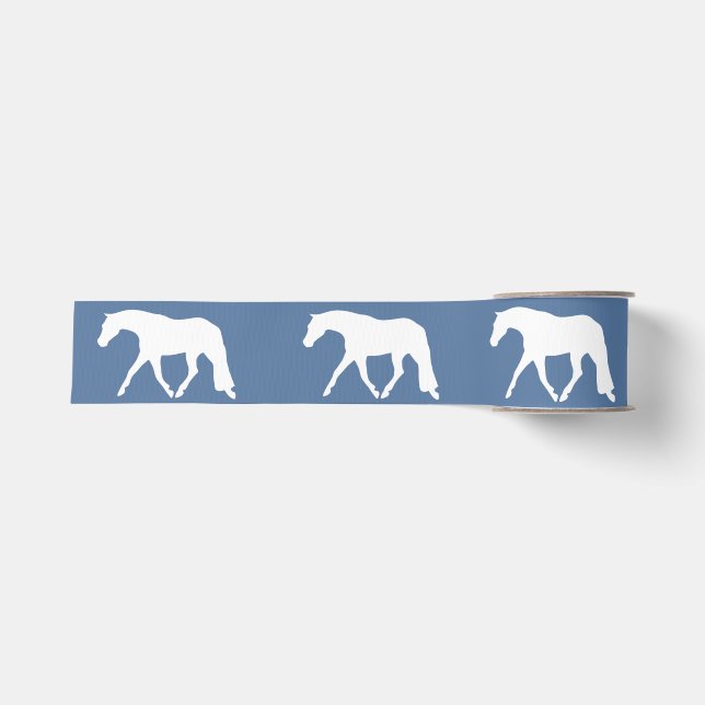 Hunter Horse Show Ribbon Weiße Pferde Ripsband (Vorderseite)