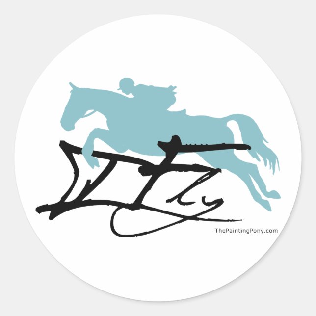 Hunter Jumper Horse Runder Aufkleber (Vorderseite)