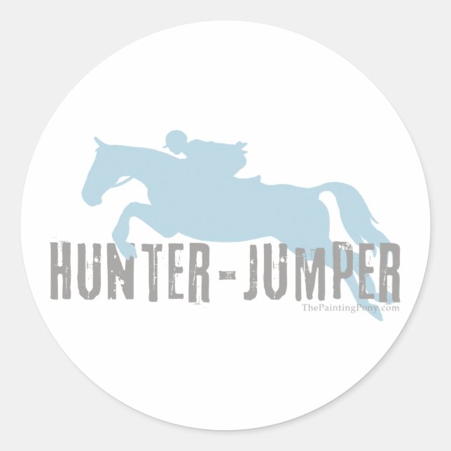 Hunter Jumper Horse Runder Aufkleber (Vorderseite)