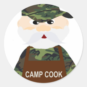 Hunter Mike in Camo Deer Camp Cook Stickers
