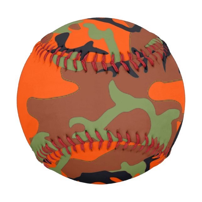 Hunter Orange & Green Camouflage Muster Baseball (Vorderseite)