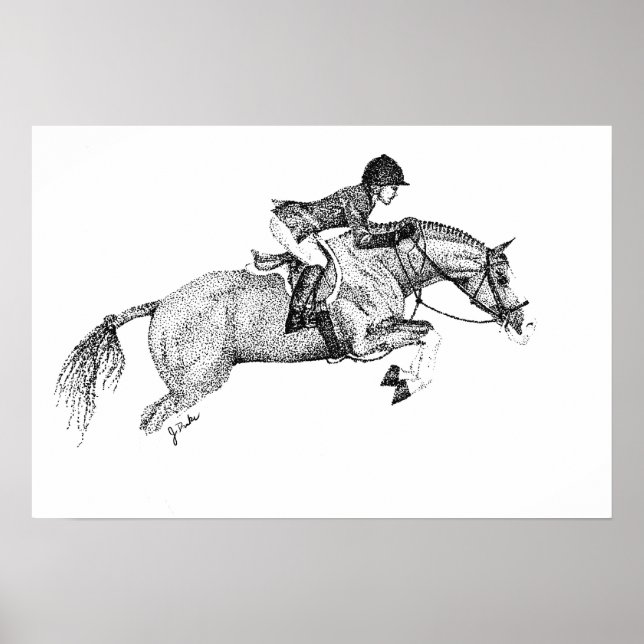 Hunter Pony Pointillism Poster (Vorne)