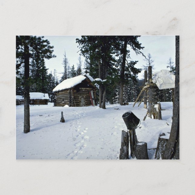 Hunter, Sibirien Winter Postkarte (Vorderseite)
