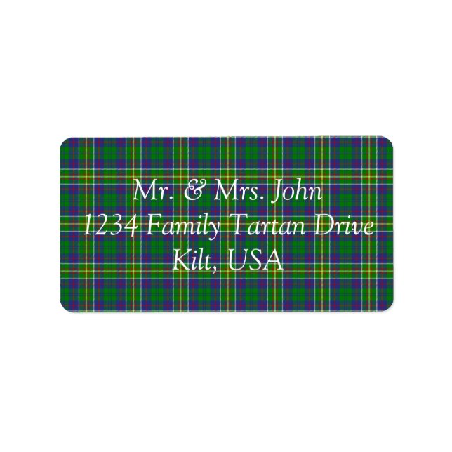 Hunter Tartan Label Adressaufkleber (Vorne)