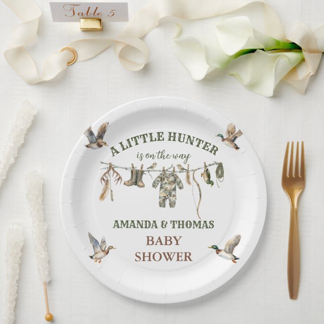 Hunting Boy Baby Shower  Pappteller (Hochzeit)
